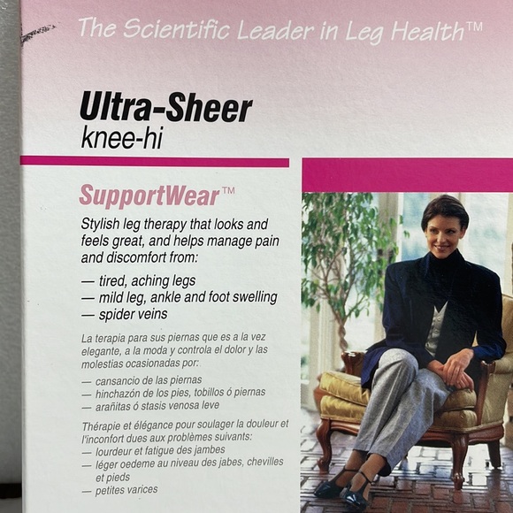 Vintage Jobst Ultra-Sheer knee-hi M, Off-Black - Picture 2 of 8